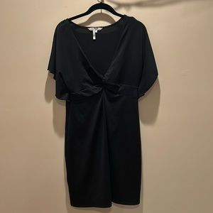 Black size L v neck flutter sleeve soft polyester comfortable and sexy